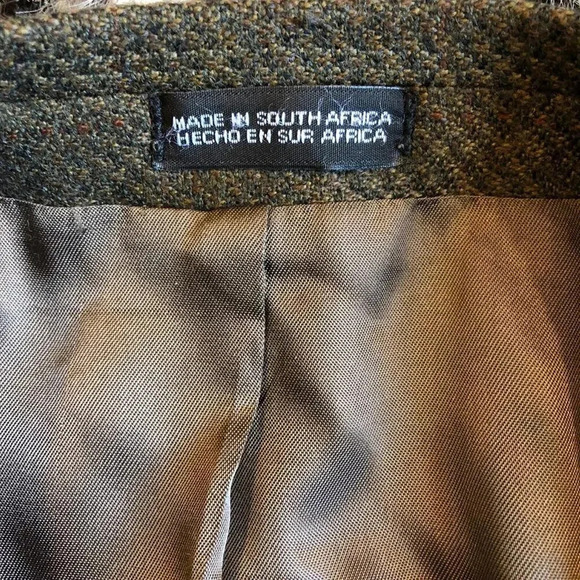 100% Wool Stafford Men Gray Strip Suit Blazer Jacket Size 44S Pocket - Picture 6 of 9